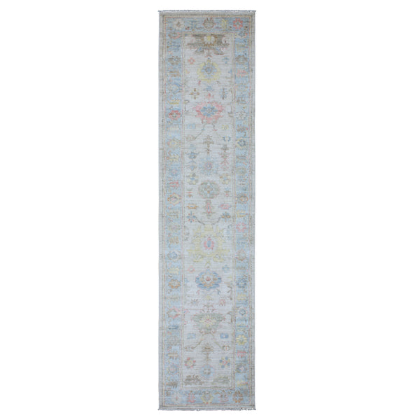 Hand Knotted Afghani Oushak Runner > Design# CCRAC23006 > Size: 2'-11" x 12'-6"