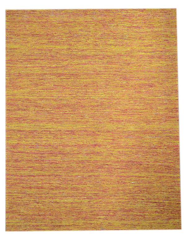 Indian Orange Yellow Saree Silk Rug S2531