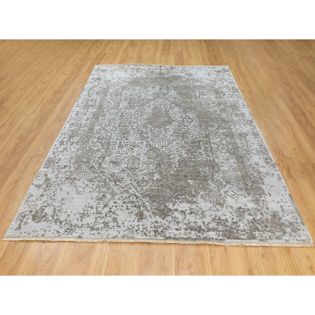 Hand Knotted Transitional Area Rug > Design# CCSR62057 > Size: 6'-0" x 9'-0"