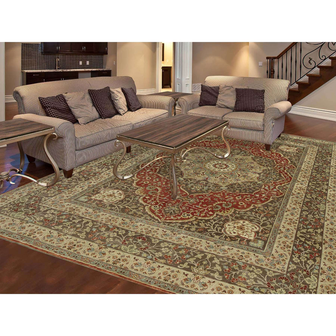Hand Knotted  Rectangle Area Rug > Design# CCSR90634 > Size: 9'-2" x 12'-1"
