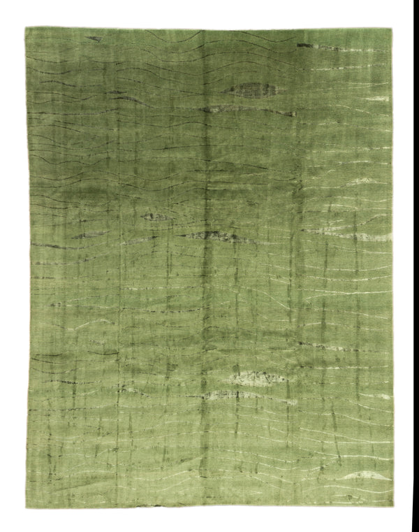 Modern Silk And Wool Rug > Design # 907 > 9'-1" X 11'-9"