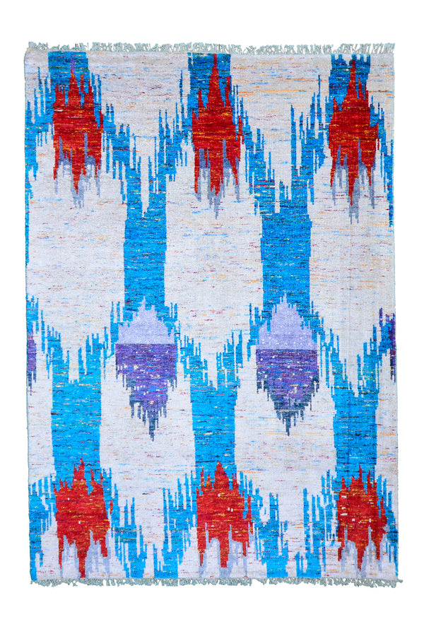 Handmade Indian Saree Silk Rug > Design # 2498 > 6'-0" X 9'-0"