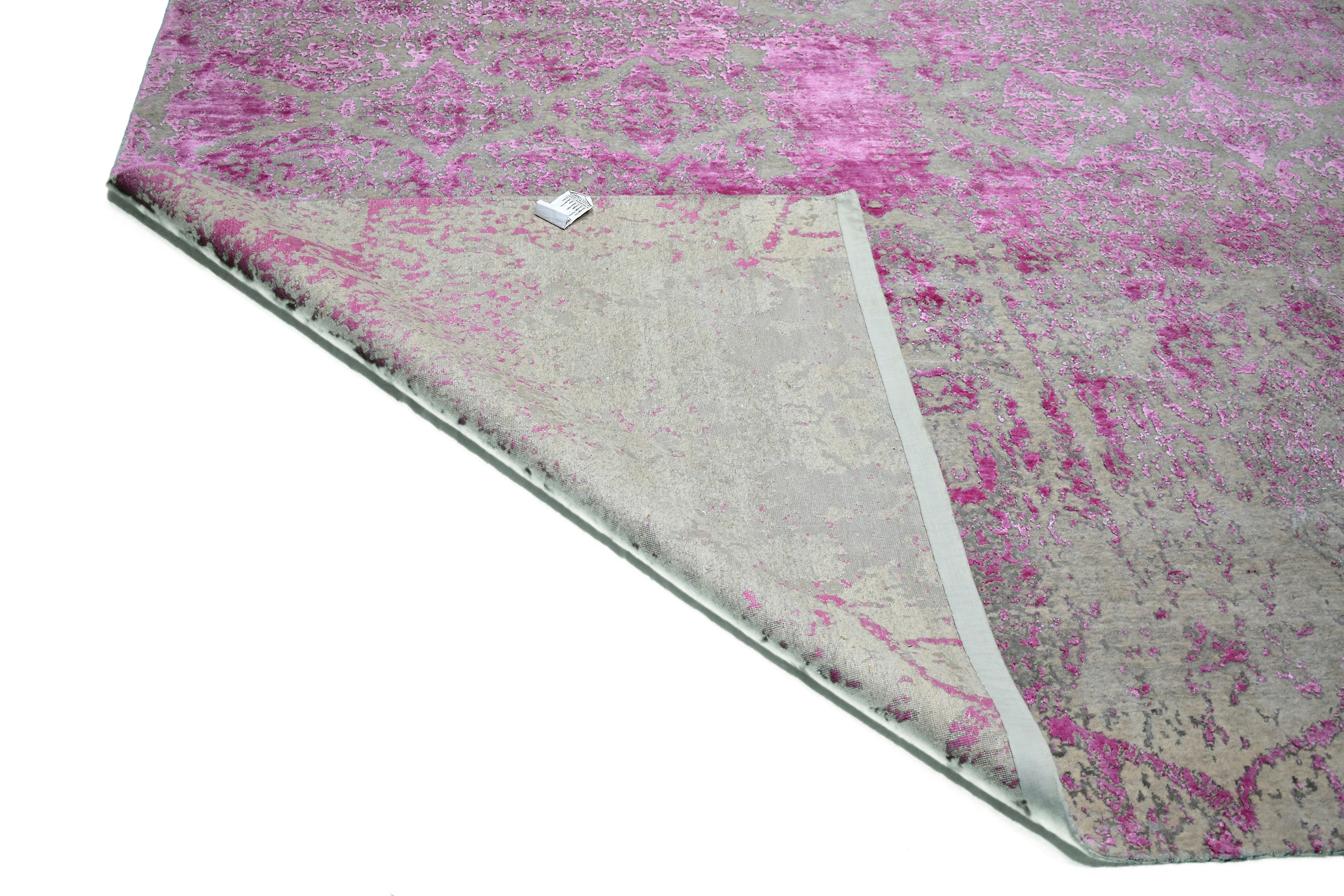 Distressed Transitional Pink Posh Silk And Wool > Design # 1825 > 8' - 4" X 9' - 11"