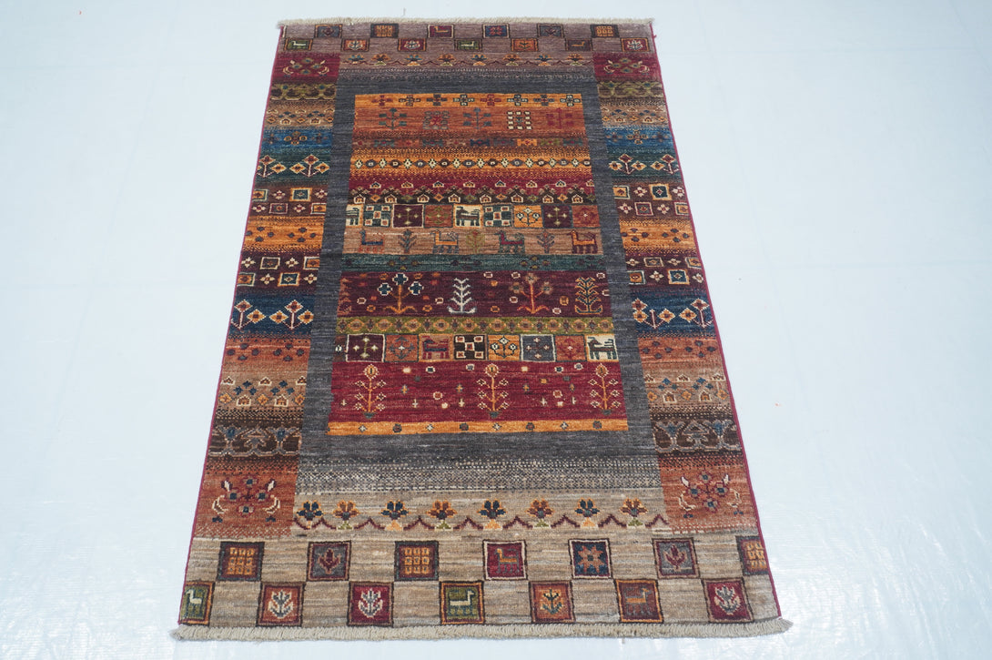 Hand Knotted Afghani Loribaft Area Rug > Design# CCATR114759 > Size: 2'-8" x 4'-5"