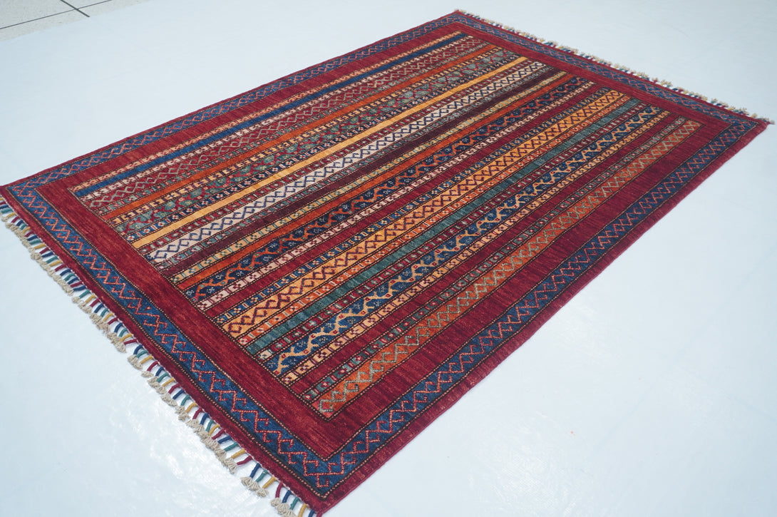 Hand Knotted Afghani Shaal Area Rug > Design# CCATR115081 > Size: 4'-0" x 5'-10"