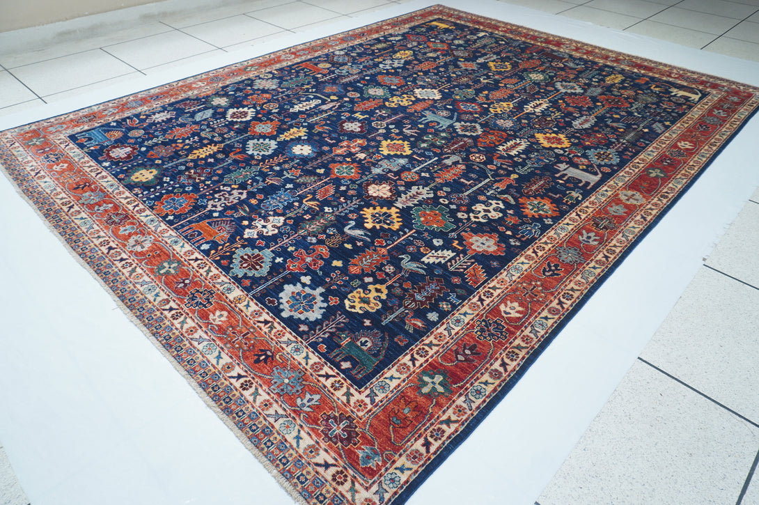 Hand Knotted Afghani Fine Aryana Area Rug > Design# CCATR115749 > Size: 9'-0" x 12'-1"
