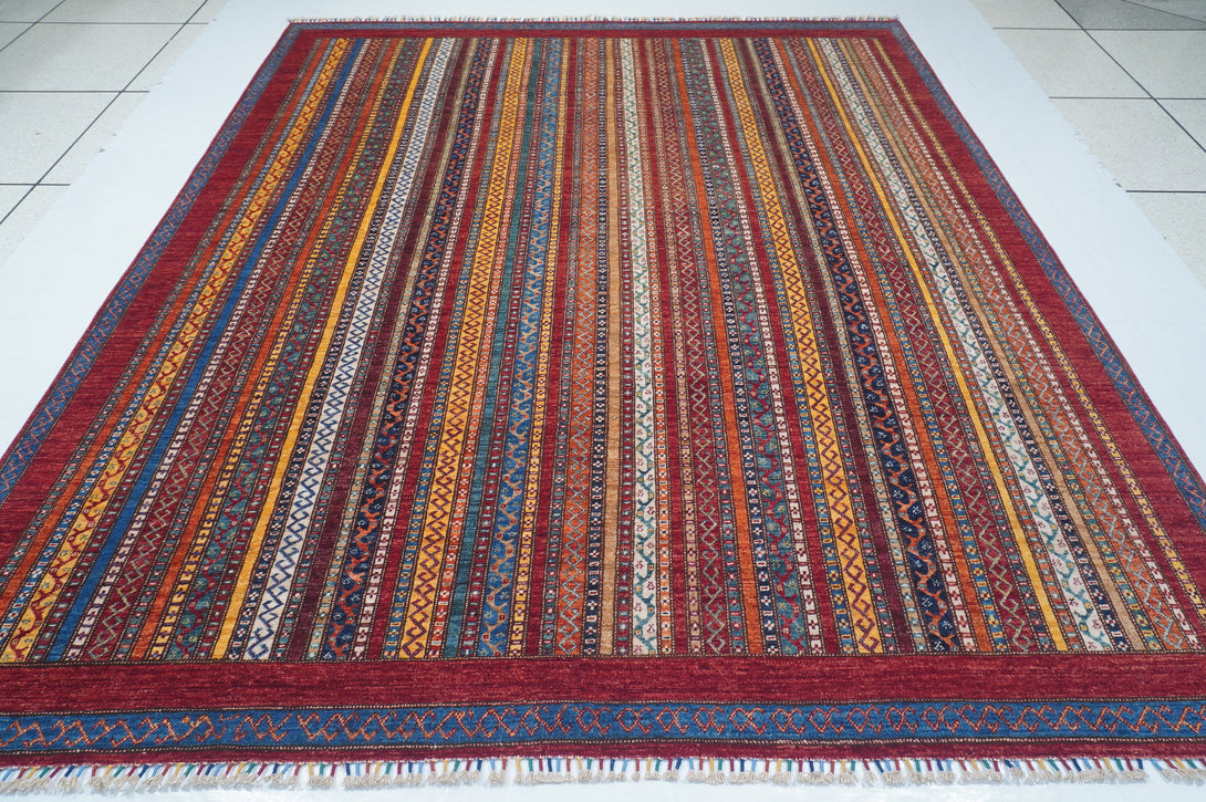 Hand Knotted Afghani Shaal Area Rug > Design# CCATR13041 > Size: 8'-2" x 9'-6"