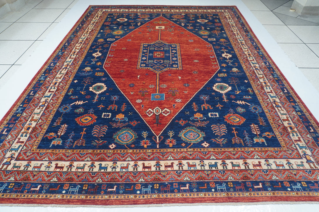 Hand Knotted Afghani Fine Aryana Area Rug > Design# CCATR5553 > Size: 8'-10" x 11'-9"