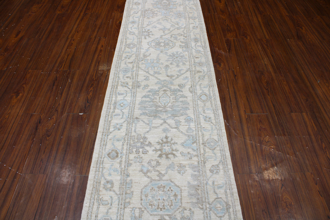 Hand Knotted Afghani Oushak Runner > Design# CCRAC23001 > Size: 2'-7" x 9'-8"