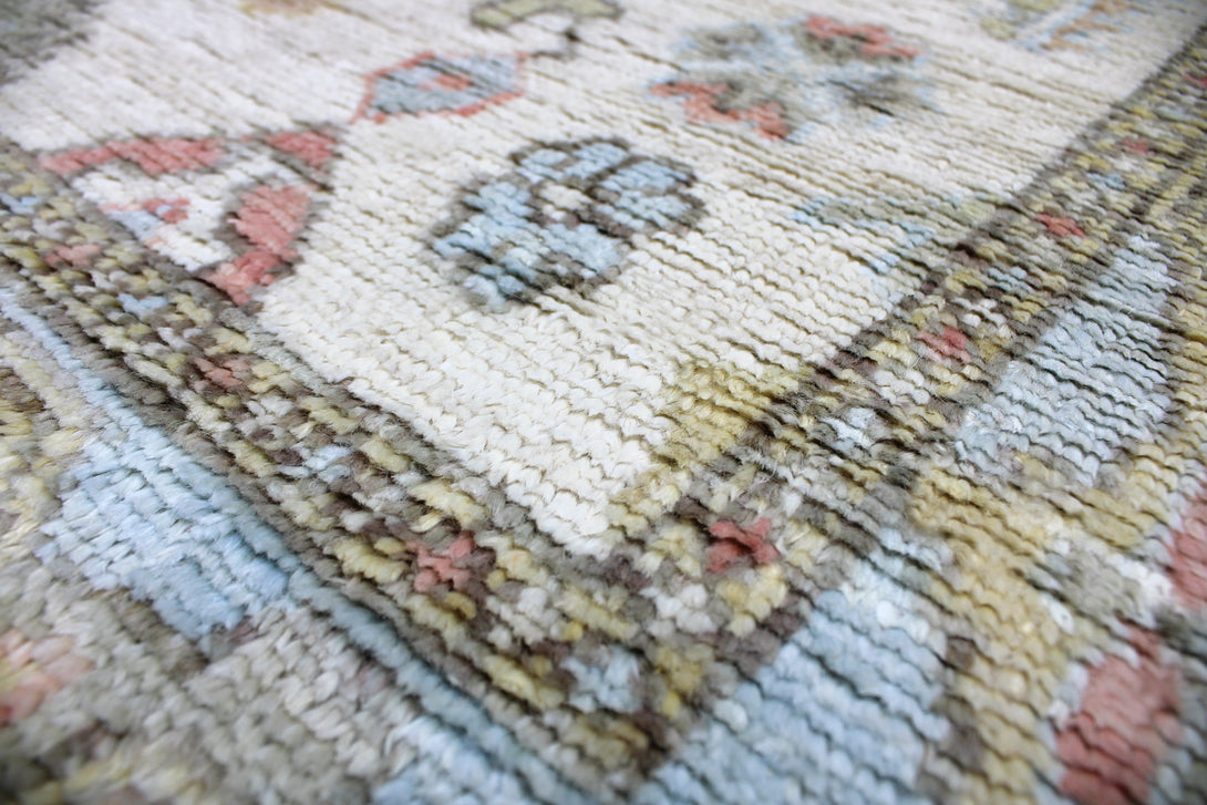 Hand Knotted Afghani Oushak Runner > Design# CCRAC23002 > Size: 2'-9" x 9'-8"