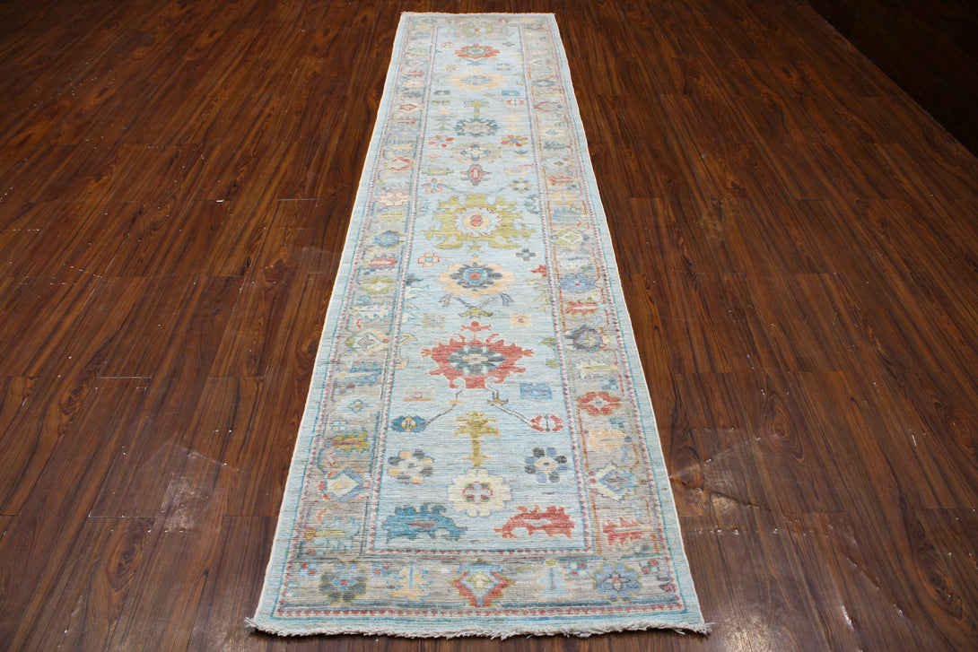 Hand Knotted Afghani Oushak Runner > Design# CCRAC23003 > Size: 2'-9" x 11'-11"