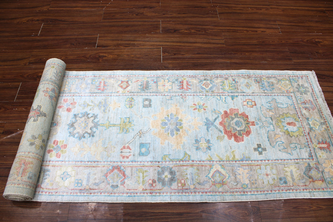 Hand Knotted Afghani Oushak Runner > Design# CCRAC23003 > Size: 2'-9" x 11'-11"