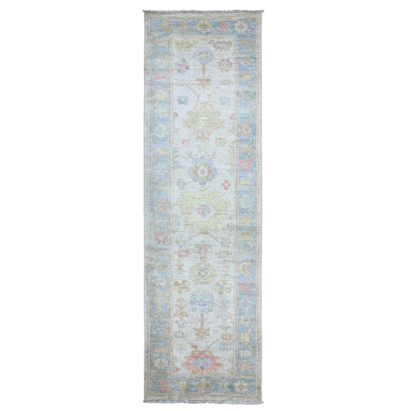 Hand Knotted Turkish Oushak Runner > Design# CCRAC23004 > Size: 2'-1" x 9'-1"