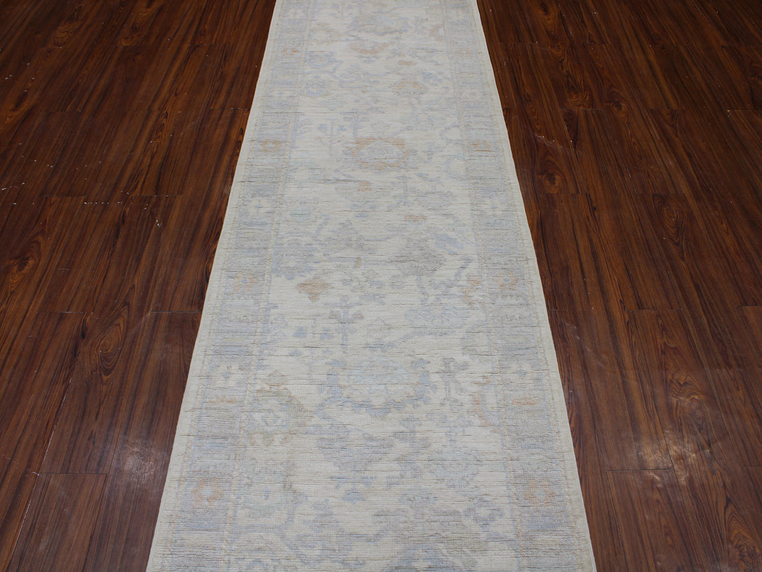 Hand Knotted Afghani Oushak Runner > Design# CCRAC23005 > Size: 2'-1" x 9'-8"