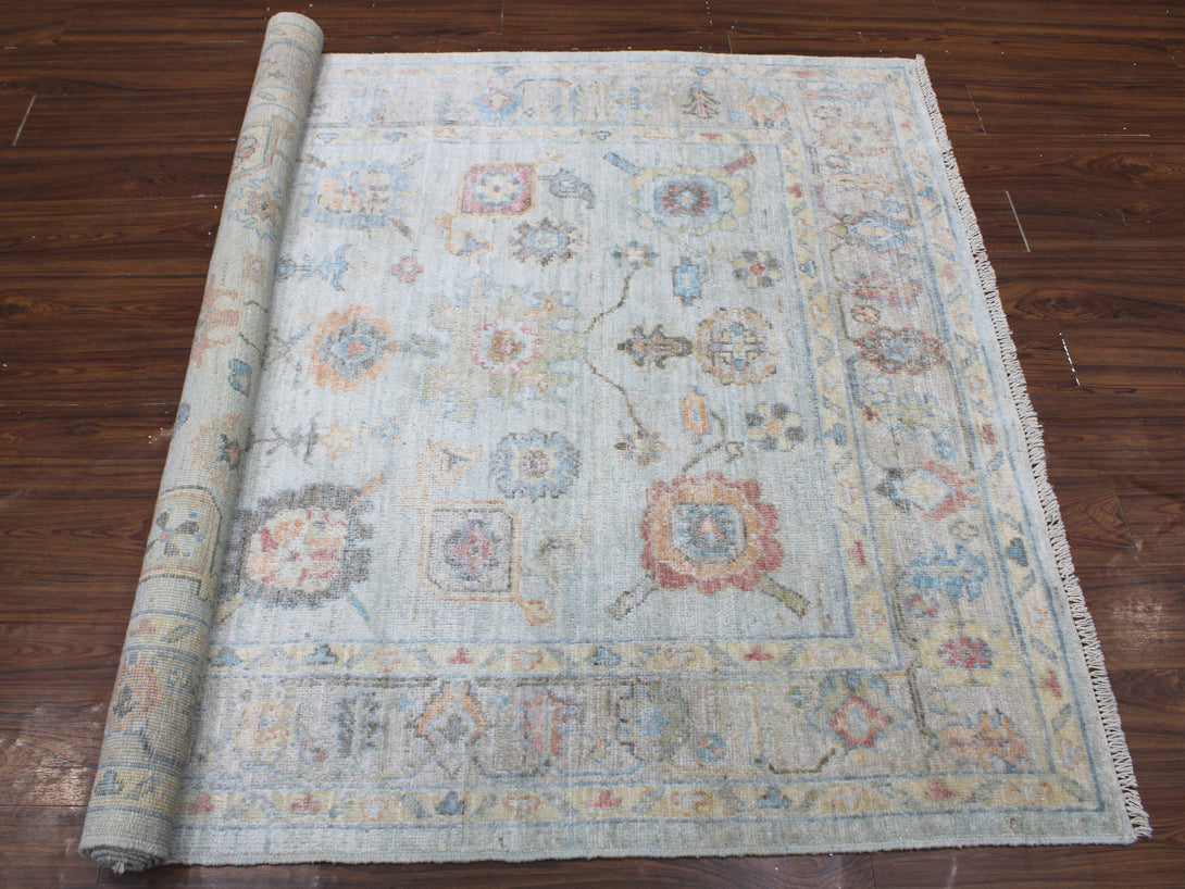 Hand Knotted Afghani Oushak Area Rug > Design# CCRAC23007 > Size: 5'-0" x 7'-0"