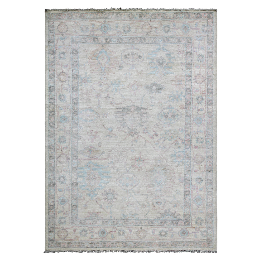 Hand Knotted Afghani Oushak Area Rug > Design# CCRAC23009 > Size: 5'-1" x 7'-1"