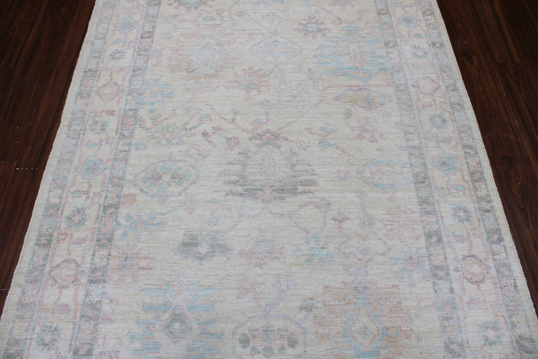 Hand Knotted Afghani Oushak Area Rug > Design# CCRAC23009 > Size: 5'-1" x 7'-1"