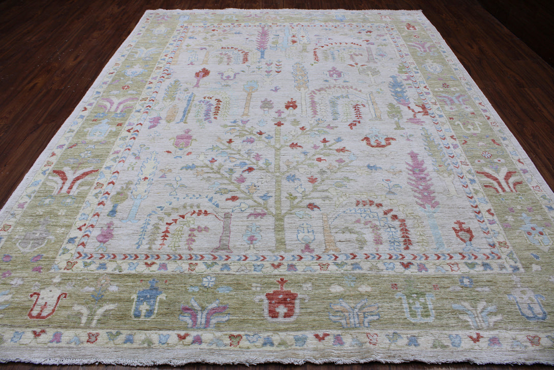 Hand Knotted Afghani Oushak Area Rug > Design# CCRAC23012 > Size: 8'-1" x 11'-9"