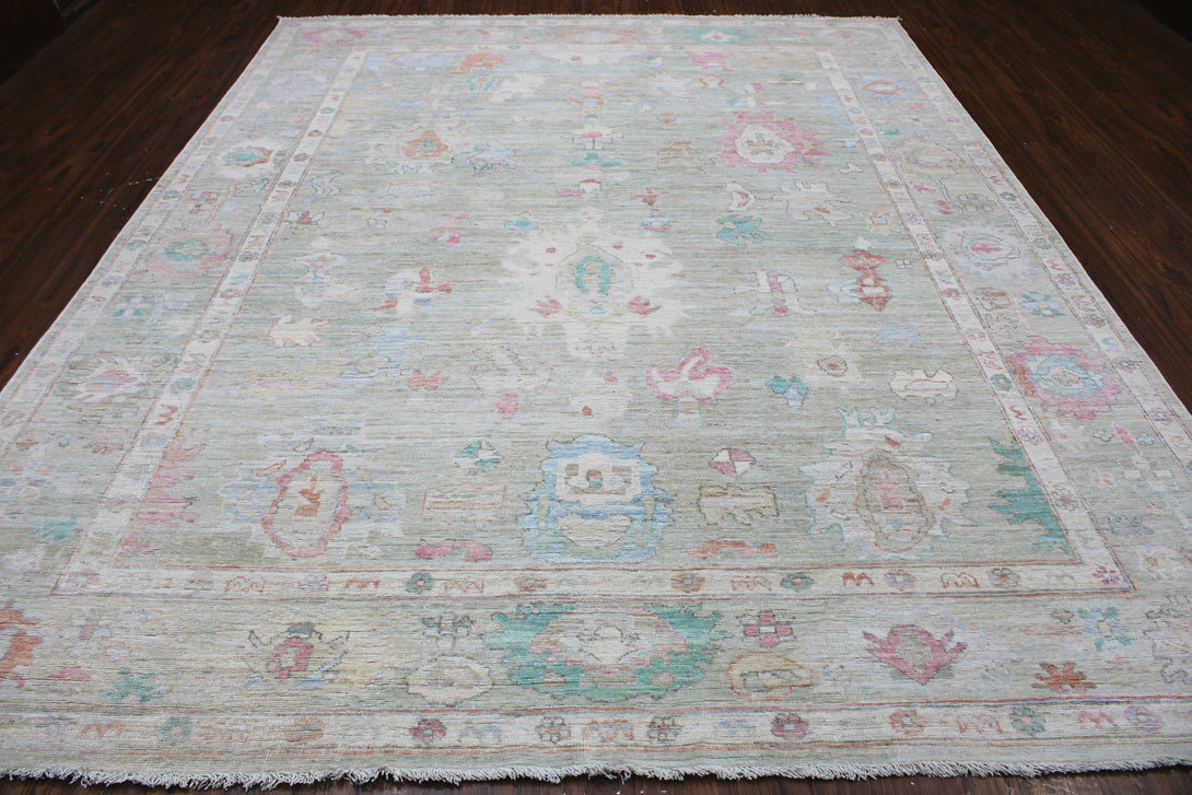 Hand Knotted Afghani Oushak Area Rug > Design# CCRAC23013 > Size: 9'-1" x 11'-8"