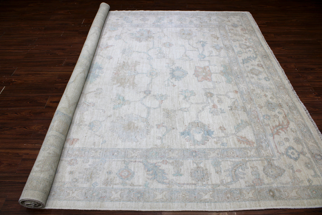 Hand Knotted Afghani Oushak Area Rug > Design# CCRAC23014 > Size: 8'-11" x 11'-11"