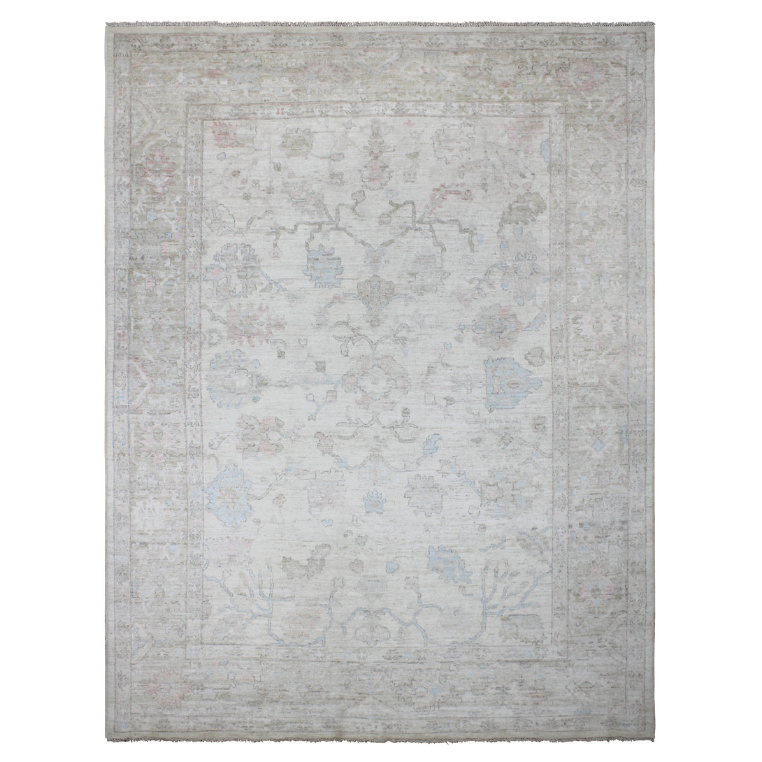 Hand Knotted Afghani Oushak Area Rug > Design# CCRAC23018 > Size: 9'-1" x 12'-0"