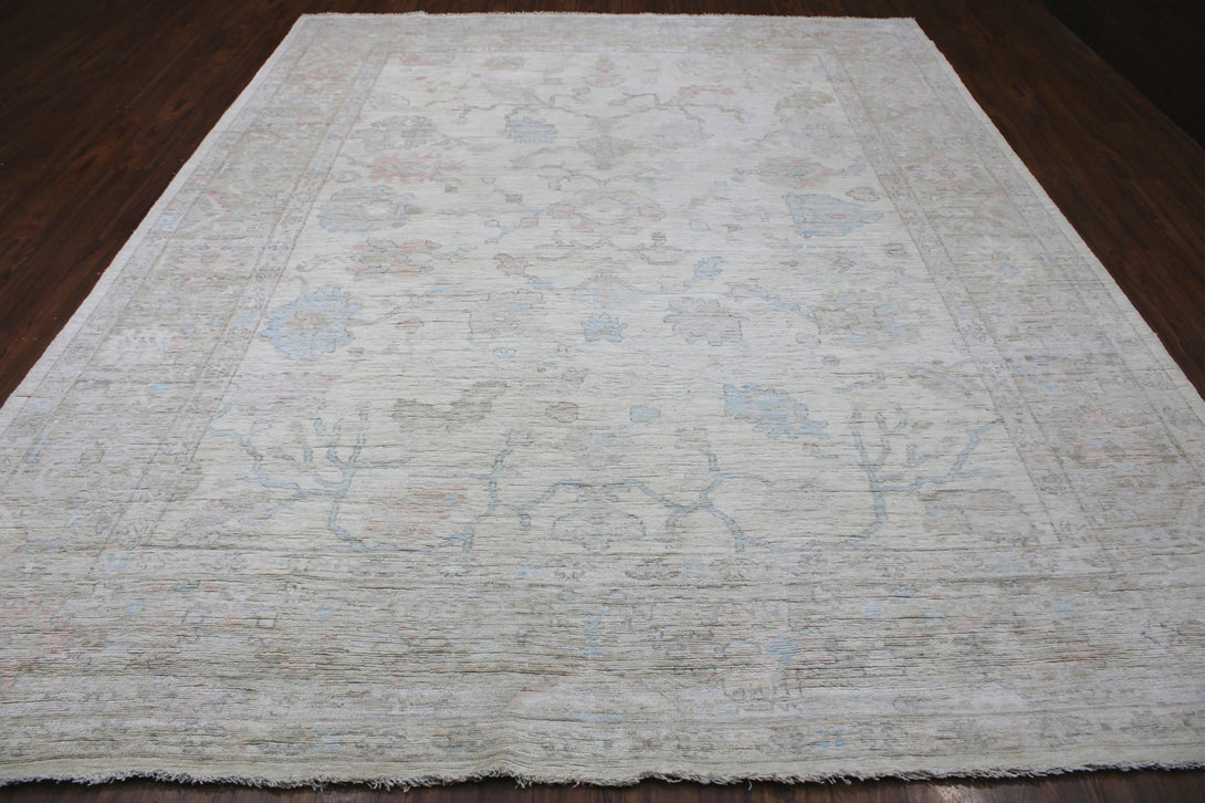 Hand Knotted Afghani Oushak Area Rug > Design# CCRAC23018 > Size: 9'-1" x 12'-0"