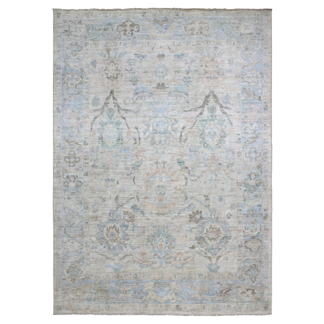Hand Knotted Afghani Oushak Area Rug > Design# CCRAC23024 > Size: 9'-1" x 13'-9"