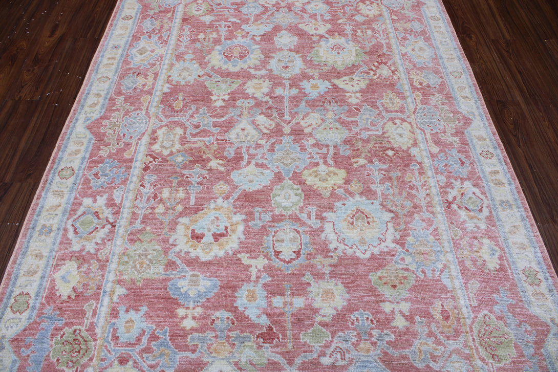 Hand Knotted Afghani Oushak Area Rug > Design# CCRAC23029 > Size: 5'-1" x 9'-1"