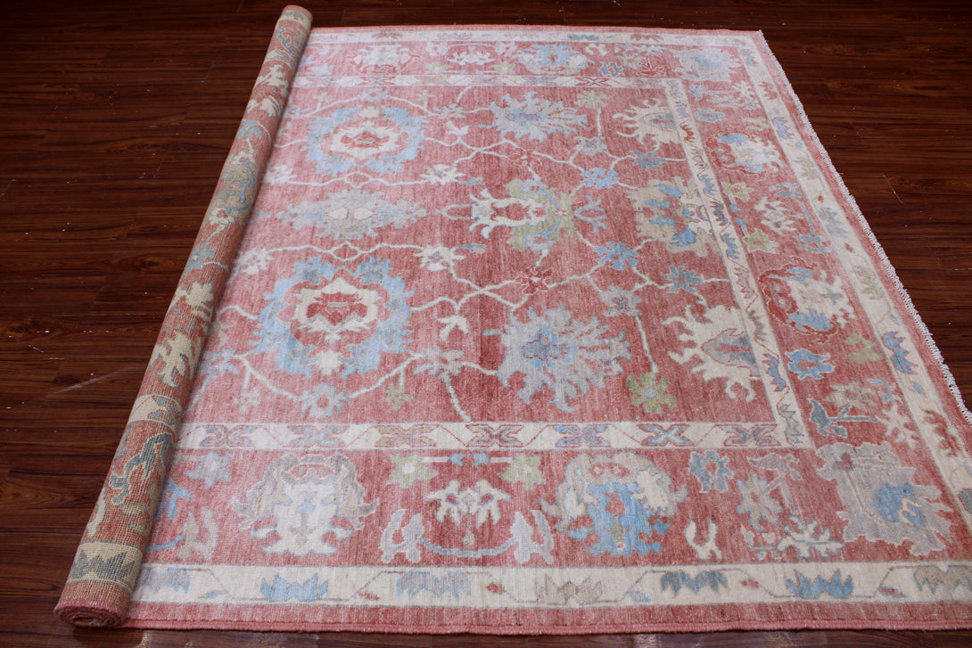 Hand Knotted Afghani Oushak Area Rug > Design# CCRAC23031 > Size: 8'-0" x 9'-8"