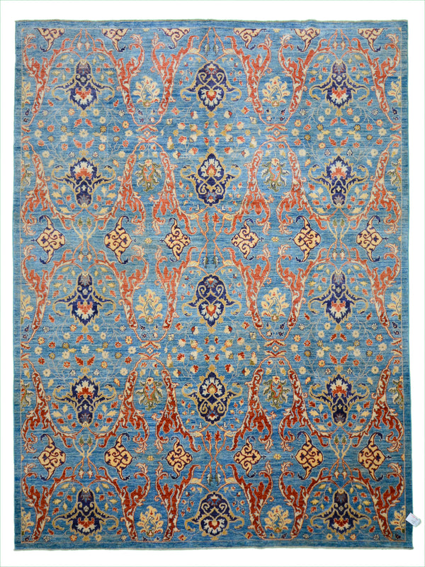 Handmade Modern Afghani Melia Rug > Design # 2090 > 8' - 11" X 11' - 9"