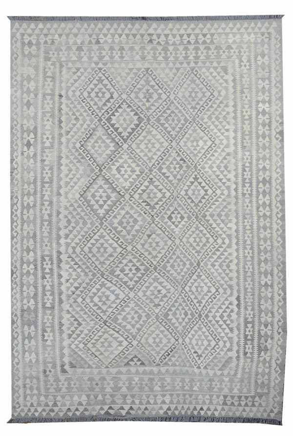 Handmade Afghani Kilim Rug > Design # 21041 > 6'-9" x 10'-1"