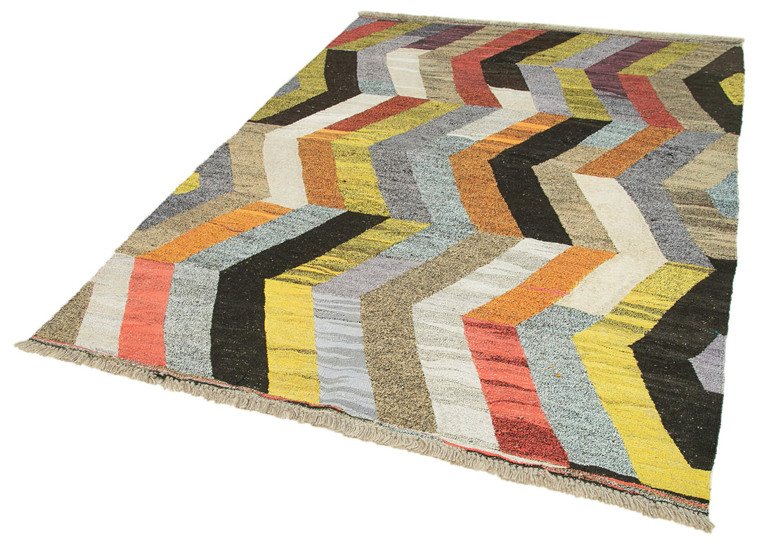 Handmade Flatweave Area Rug > Design# OL-AC-22757 > Size: 5'-11" x 8'-0", Carpet Culture Rugs, Handmade Rugs, NYC Rugs, New Rugs, Shop Rugs, Rug Store, Outlet Rugs, SoHo Rugs, Rugs in USA