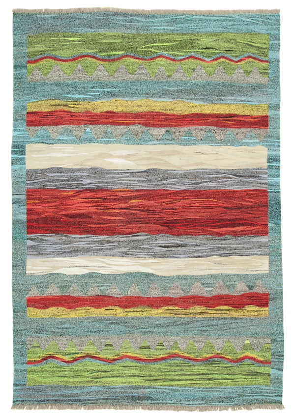 Handmade Flatweave Area Rug > Design# OL-AC-22763 > Size: 6'-7" x 9'-7", Carpet Culture Rugs, Handmade Rugs, NYC Rugs, New Rugs, Shop Rugs, Rug Store, Outlet Rugs, SoHo Rugs, Rugs in USA
