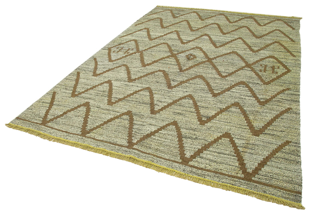 Handmade Flatweave Area Rug > Design# OL-AC-22766 > Size: 7'-2" x 10'-4", Carpet Culture Rugs, Handmade Rugs, NYC Rugs, New Rugs, Shop Rugs, Rug Store, Outlet Rugs, SoHo Rugs, Rugs in USA