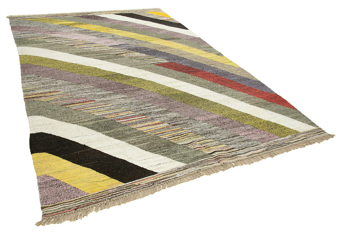 Handmade Flatweave Area Rug > Design# OL-AC-22767 > Size: 6'-11" x 10'-5", Carpet Culture Rugs, Handmade Rugs, NYC Rugs, New Rugs, Shop Rugs, Rug Store, Outlet Rugs, SoHo Rugs, Rugs in USA