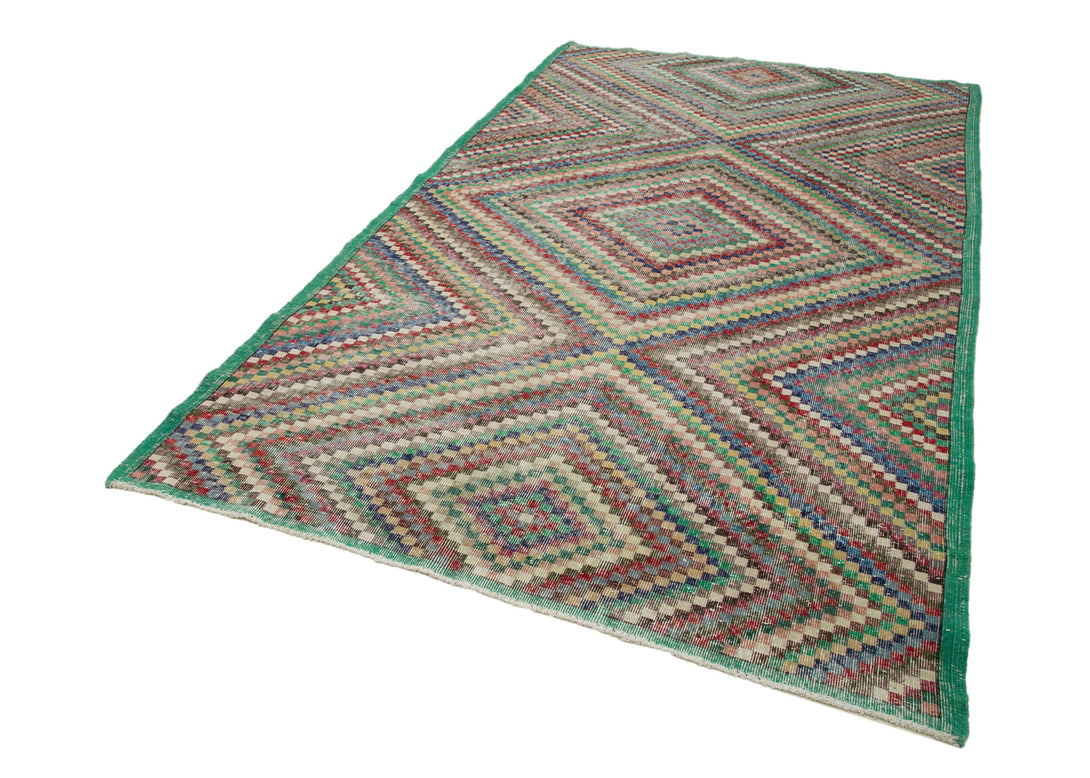 Handmade Geometric Area Rug > Design# OL-AC-29946 > Size: 5'-6" x 9'-8", Carpet Culture Rugs, Handmade Rugs, NYC Rugs, New Rugs, Shop Rugs, Rug Store, Outlet Rugs, SoHo Rugs, Rugs in USA