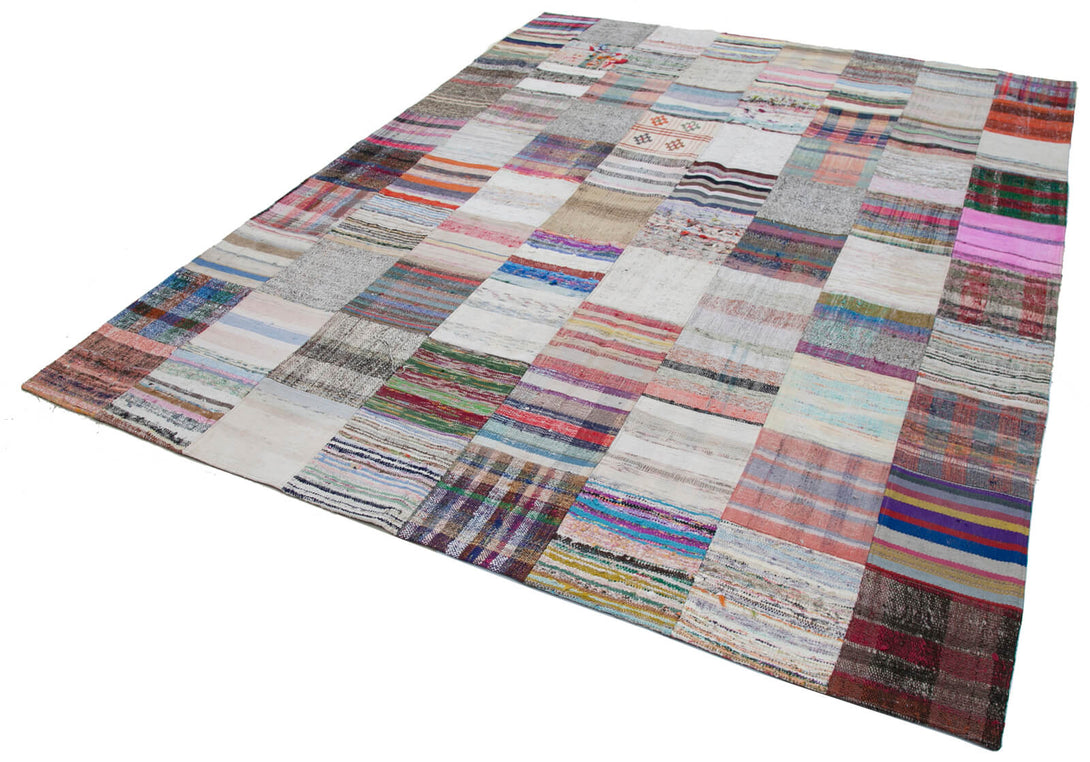 Handmade Kilim Patchwork Area Rug > Design# OL-AC-30459 > Size: 7'-10" x 9'-10", Carpet Culture Rugs, Handmade Rugs, NYC Rugs, New Rugs, Shop Rugs, Rug Store, Outlet Rugs, SoHo Rugs, Rugs in USA