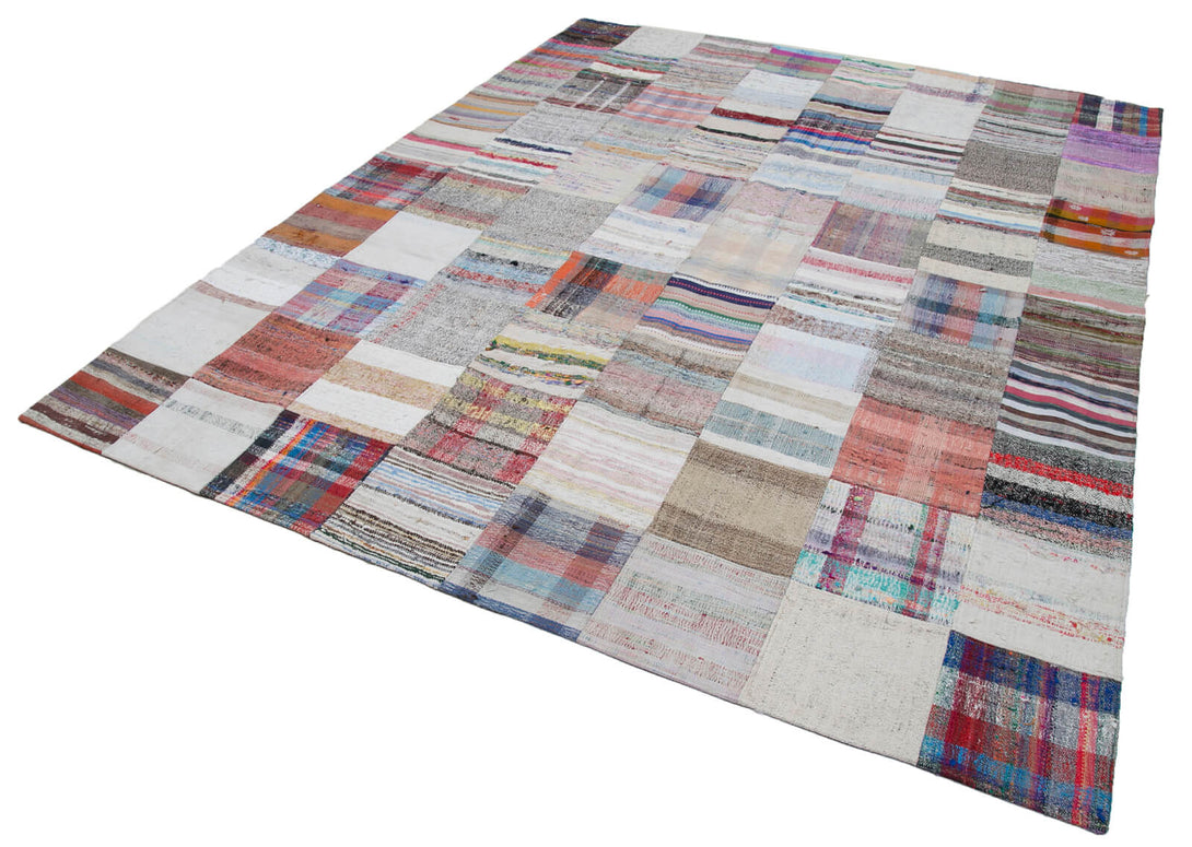 Handmade Kilim Patchwork Area Rug > Design# OL-AC-30463 > Size: 7'-11" x 9'-10", Carpet Culture Rugs, Handmade Rugs, NYC Rugs, New Rugs, Shop Rugs, Rug Store, Outlet Rugs, SoHo Rugs, Rugs in USA