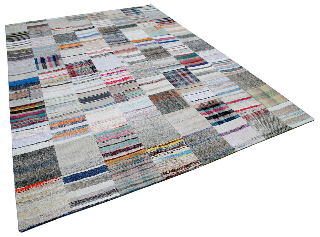 Handmade Kilim Patchwork Area Rug > Design# OL-AC-30552 > Size: 8'-1" x 11'-7", Carpet Culture Rugs, Handmade Rugs, NYC Rugs, New Rugs, Shop Rugs, Rug Store, Outlet Rugs, SoHo Rugs, Rugs in USA