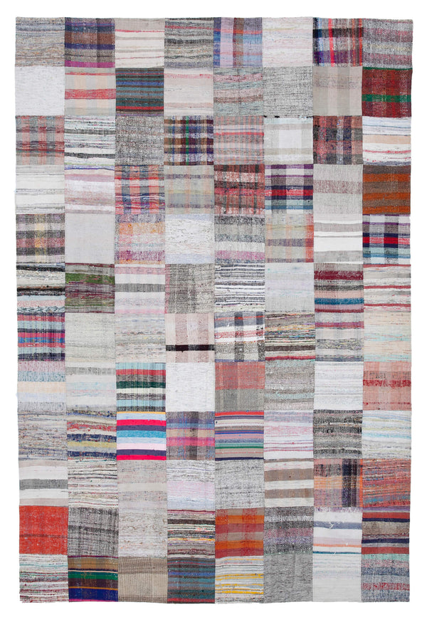 Handmade Kilim Patchwork Area Rug > Design# OL-AC-30567 > Size: 7'-11" x 11'-9", Carpet Culture Rugs, Handmade Rugs, NYC Rugs, New Rugs, Shop Rugs, Rug Store, Outlet Rugs, SoHo Rugs, Rugs in USA