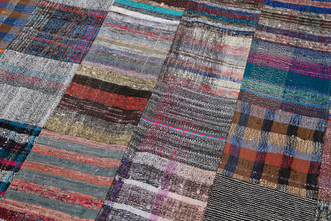 Handmade Kilim Patchwork Area Rug > Design# OL-AC-30568 > Size: 7'-10" x 11'-9", Carpet Culture Rugs, Handmade Rugs, NYC Rugs, New Rugs, Shop Rugs, Rug Store, Outlet Rugs, SoHo Rugs, Rugs in USA