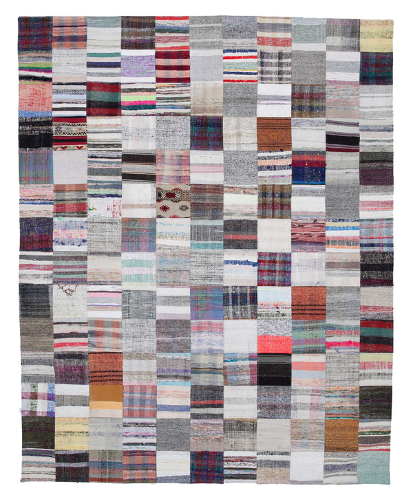 Handmade Kilim Patchwork Area Rug > Design# OL-AC-30571 > Size: 9'-1" x 11'-5", Carpet Culture Rugs, Handmade Rugs, NYC Rugs, New Rugs, Shop Rugs, Rug Store, Outlet Rugs, SoHo Rugs, Rugs in USA