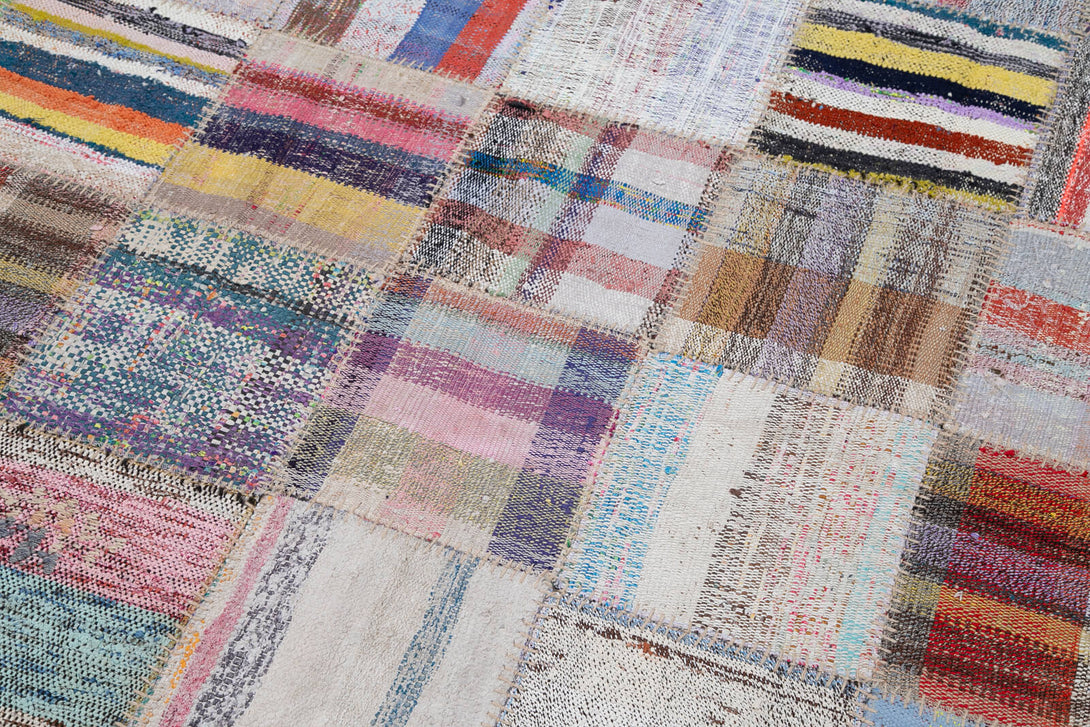 Handmade Kilim Patchwork Area Rug > Design# OL-AC-30600 > Size: 6'-9" x 9'-9", Carpet Culture Rugs, Handmade Rugs, NYC Rugs, New Rugs, Shop Rugs, Rug Store, Outlet Rugs, SoHo Rugs, Rugs in USA