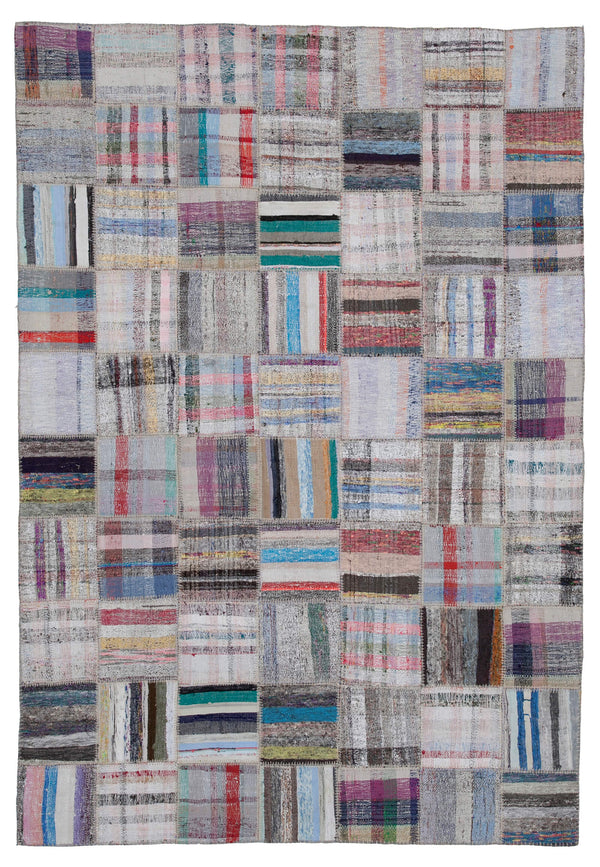 Handmade Kilim Patchwork Area Rug > Design# OL-AC-30603 > Size: 6'-9" x 9'-9", Carpet Culture Rugs, Handmade Rugs, NYC Rugs, New Rugs, Shop Rugs, Rug Store, Outlet Rugs, SoHo Rugs, Rugs in USA