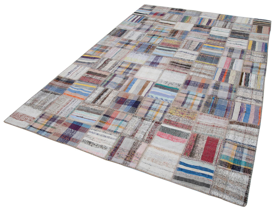 Handmade Kilim Patchwork Area Rug > Design# OL-AC-30604 > Size: 6'-5" x 9'-9", Carpet Culture Rugs, Handmade Rugs, NYC Rugs, New Rugs, Shop Rugs, Rug Store, Outlet Rugs, SoHo Rugs, Rugs in USA