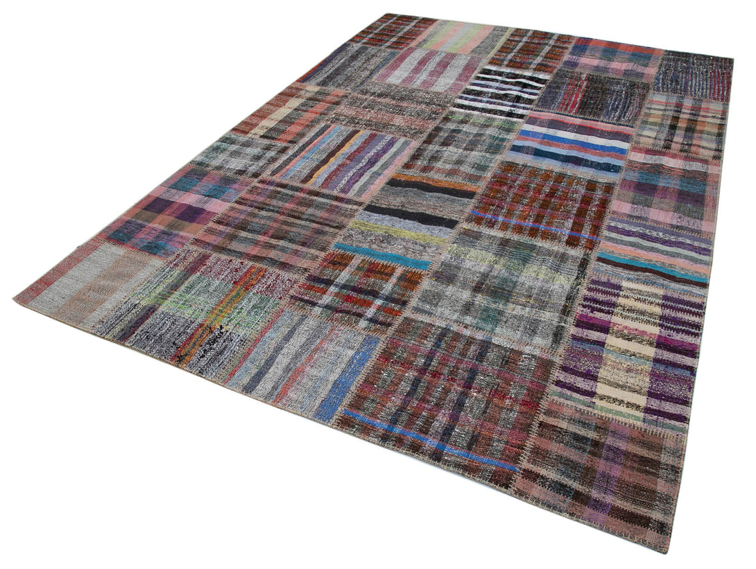 Handmade Kilim Patchwork Area Rug > Design# OL-AC-30606 > Size: 7'-5" x 10'-2", Carpet Culture Rugs, Handmade Rugs, NYC Rugs, New Rugs, Shop Rugs, Rug Store, Outlet Rugs, SoHo Rugs, Rugs in USA