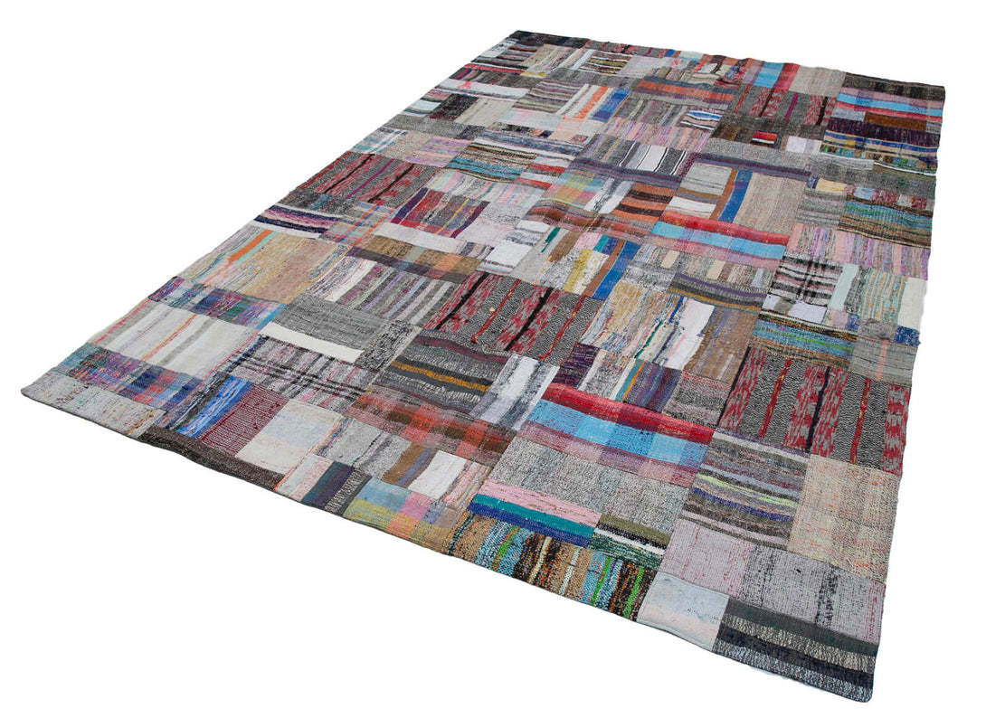 Handmade Kilim Patchwork Area Rug > Design# OL-AC-30612 > Size: 7'-3" x 11'-1", Carpet Culture Rugs, Handmade Rugs, NYC Rugs, New Rugs, Shop Rugs, Rug Store, Outlet Rugs, SoHo Rugs, Rugs in USA