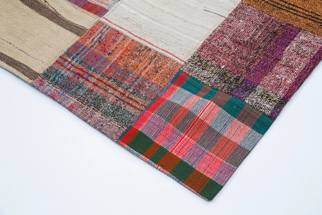 Handmade Kilim Patchwork Area Rug > Design# OL-AC-30613 > Size: 7'-10" x 10'-9", Carpet Culture Rugs, Handmade Rugs, NYC Rugs, New Rugs, Shop Rugs, Rug Store, Outlet Rugs, SoHo Rugs, Rugs in USA
