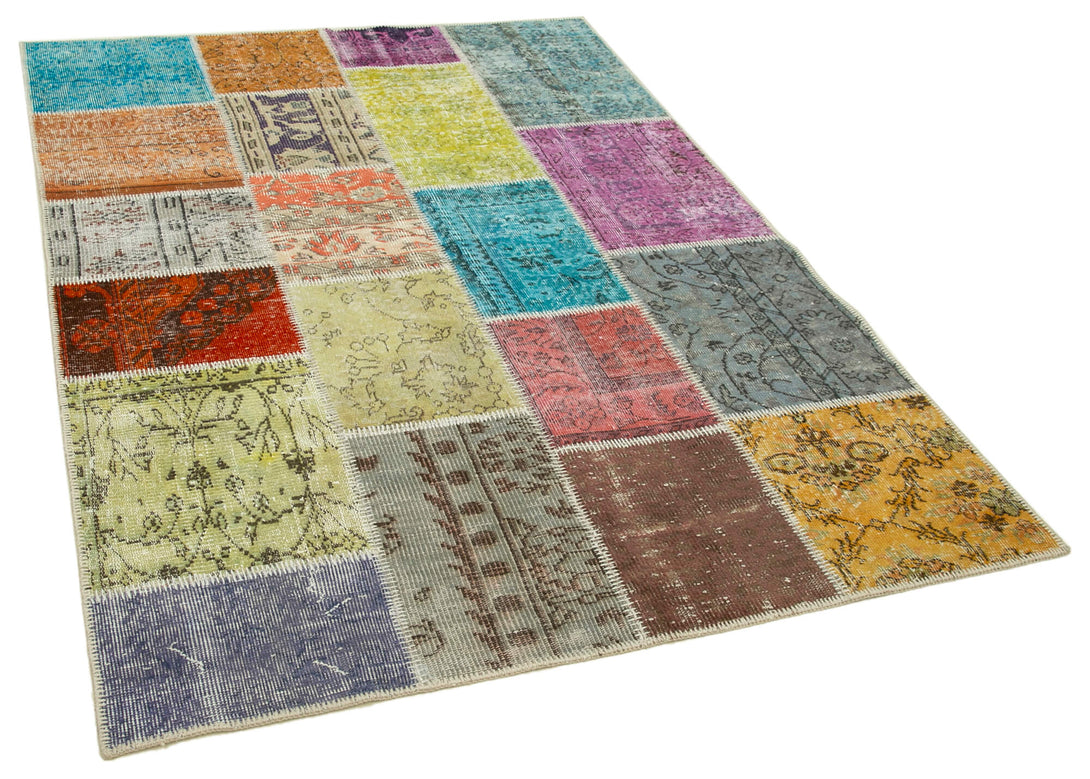 Handmade Patchwork Area Rug > Design# OL-AC-31720 > Size: 4'-9" x 6'-8", Carpet Culture Rugs, Handmade Rugs, NYC Rugs, New Rugs, Shop Rugs, Rug Store, Outlet Rugs, SoHo Rugs, Rugs in USA