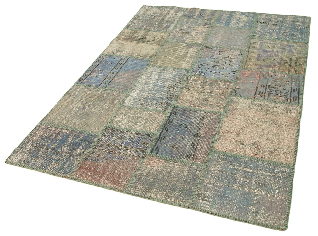 Handmade Patchwork Area Rug > Design# OL-AC-31721 > Size: 4'-7" x 6'-8", Carpet Culture Rugs, Handmade Rugs, NYC Rugs, New Rugs, Shop Rugs, Rug Store, Outlet Rugs, SoHo Rugs, Rugs in USA